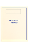 Tax Return Folder with Official 1040 Window and Top-Staple Tab - Ivory & Blue or Black (OTOPXX)