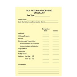 1207614 - Post-It Tax Return Process Checklist