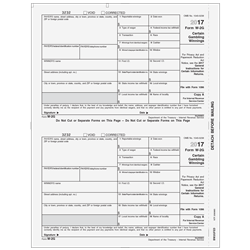 2017 W-2G Federal IRS Copy A (17BW2GFED05)