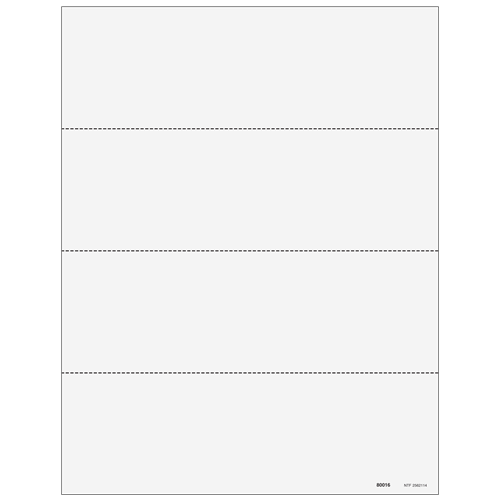 W-2 & 1099 Blank 4up Paper - Ver. 2 (Horizontal) (80016)