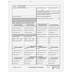 W-2c Form - Copy C - Employee File (80074)
