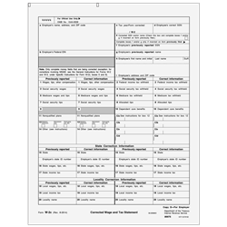W-2c Form - Copy D - Employer File (80075)