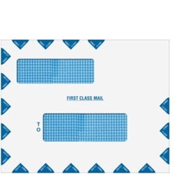 Double Window "First Class Mail" Envelope 12" x 9-1/2" (landscape) Peel-and-Close (80783PS)