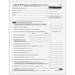 2018 941 Employer's Quarterly Federal Tax Return page 1 (B1894105)