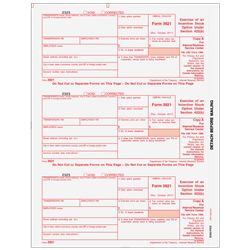 3921 3up Exercise of an Incentive Stock Option Under Section 422 (b) Copy A Federal (B3921FED05)
