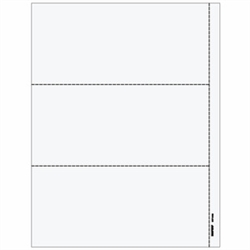 3up Blank 1099-MISC Form with Employee Instructions on Back