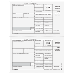 Form 1099-INT Interest Income - State Copy 1 Payer (BINT105)