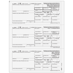 1099-R Distributions From Pensions, etc. - Recipient Copies B/C/2 - 3up (BR3UP05)