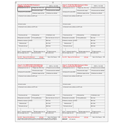 W-2 Form - Copies B/2/C/2 (Employee) - Condensed 4up Ver. 1 (quadrant) (BW24UP05)