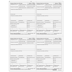 W-2 Form - Copies 1/D/1/D (Employer) - 4up Ver. 1 for High-Speed Processing Equipment (BW24UPER05)
