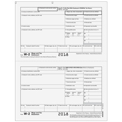 W-2 Form - Copies B/2 (Employee Federal & File) - Condensed 2up (BW2EEBC05)