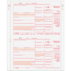 1099-DIV 2up Dividends and Distributions - 5 part Carbonless (CDIV054)