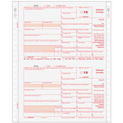 2up 1099-INT Interest Income 5-part - Carbonless (CINT054)