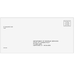 CT State Tax Filing Envelope for Balance Due - #10 (CTB410)