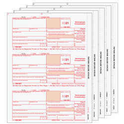 1099-NEC Non-Employee Compensation Preprinted 5pt Set-NECS505