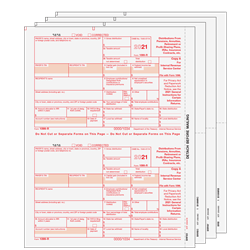 1099-R Distributions Blank Set 2-up 4-part (RSET405)