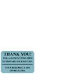Thank You! Referrals are Appreciated' Label - Blue (ST02)