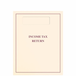 Tax Return Folder with Side-Staple Tabs and Official 1040 Window - Ivory & Burgundy (TABCVRO10)