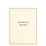 Tax Return Folder with Side-Staple Tabs and Official 1040 Window - Ivory & Green (TABFLDO10)