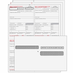 W-2 Kit 6-part - 4up Ver 1 Condensed Forms with Self-Seal Envelopes (W24UPS6E)
