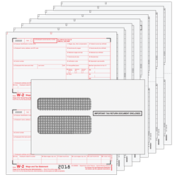 W-2 Kit 4-part - 2up with Moisture-Seal Envelopes (W2TRADS4EG)