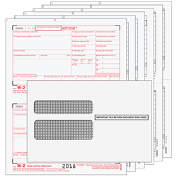 W-2 Set - 2up Preprinted with envelopes - 6 part (W2TRADS6EG)