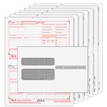 W-2 Set - 2up Preprinted for up to 10 filings with envelopes - 6 part (W2TRD6E10)